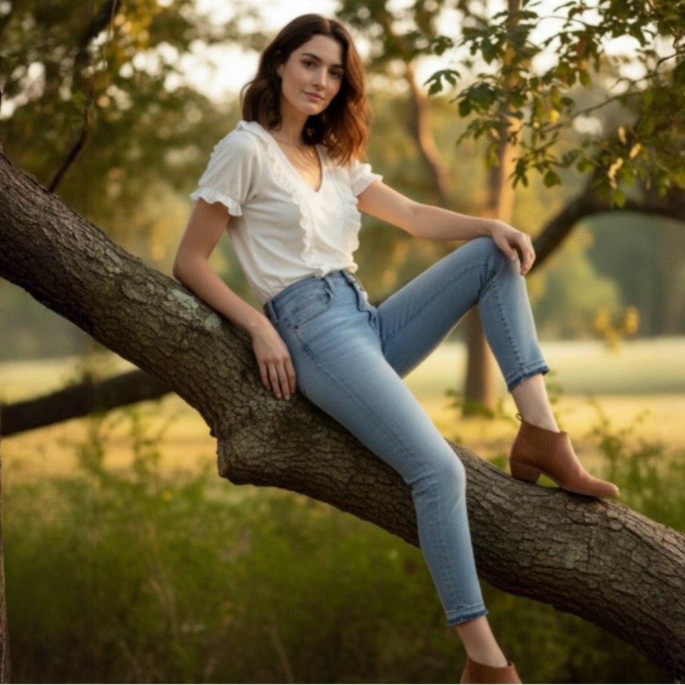 FRYE Light Wash Sienne Cropped Skinny Jeans - Picture 4 of 10
